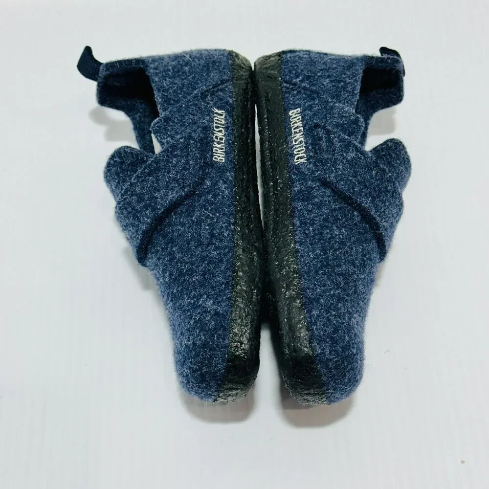 Birkenstock Zermatt HL Fit Blue Wool Felt Slippers Shoes Kids Size 11 /EU 29